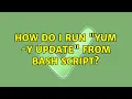 How do I run yum - y update from Bash Script