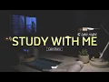 1-HOUR STUDY WITH ME Late night | Calm Piano🎹, Background noise, Rain sounds | No Break