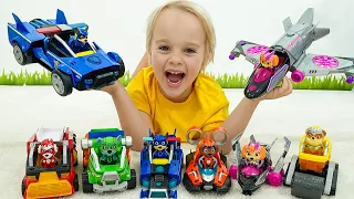 chris and niki paw patrol mighty movie toys rescue mission