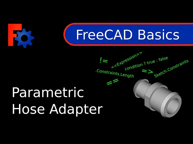 FreeCAD Tutorial - Basics - Hose Adapter