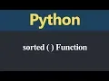 sorted Function in Python Hindi