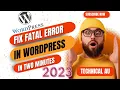 How to remove Fatal error in WordPress website