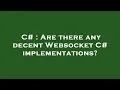 C Are there any decent Websocket C implementations