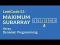 Leetcode 53 - Maximum Subarray Kadane s Algorithm Explained FAANG Interview Prep
