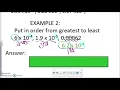 Comparing and Ordering Scientific Notation