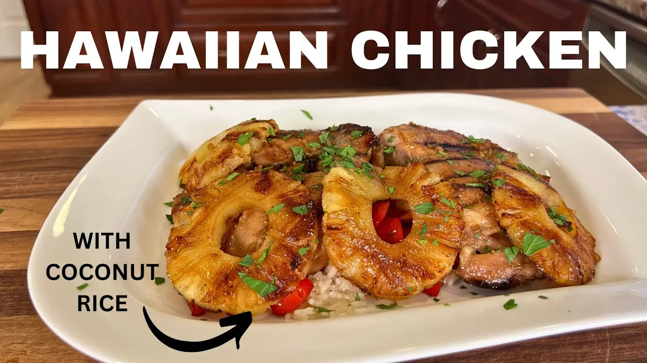 Tropical Hawaiian Chicken Over Coconut Rice