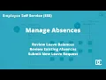 Employee Self-Service Absence Module Demo