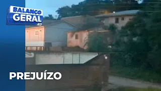 Família tem casa destruída por Araucária que ficava no terreno vizinho e desabou