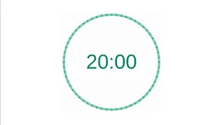 20 Minute Visual Timer No Music Tells How Much Time Left at 15 10 5 2 and 1 Minute Mark