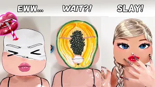 Paper DIY 👄Roblox Baddie Skincare & Makeup Compilation Full Story💅 ASMR