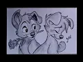 como DIBUJAR una PAREJA de PERRITOS ENAMORADOS a LAPIZ - DIBUJOS de AMOR