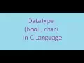 C Programming Course 6 bool char ARABIC