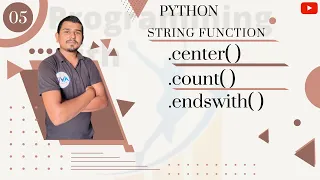 string center count endswith function in python Hindi