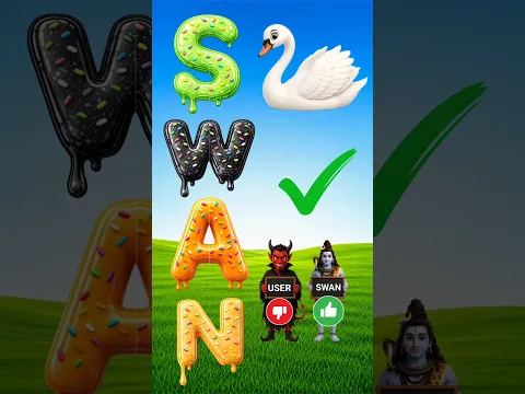 Mahadev vs Satan – SWAN Bird Alphabets Matching Animation ⚔️🔥 #shiv #shorts
