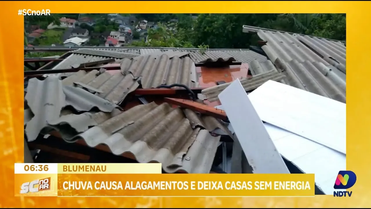 Chuva intensa provoca alagamentos e deixa cerca de 36 mil residências sem energia em Blumenau
