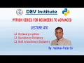 Lecture - Dictionary in Python Built-in function in Dictionary Operation in Dictionary