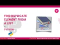 find duplicate elements in a list python