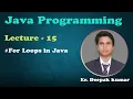 For Loops in Java Types of For Loops Lecture - 15 Java Tutorials for Beginners in Hindi
