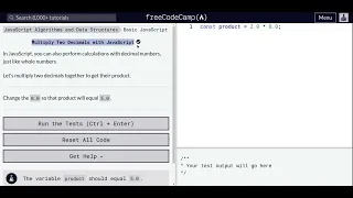 Lesson 18 Basic JavaScript Multiply Two Decimals with JavaScript