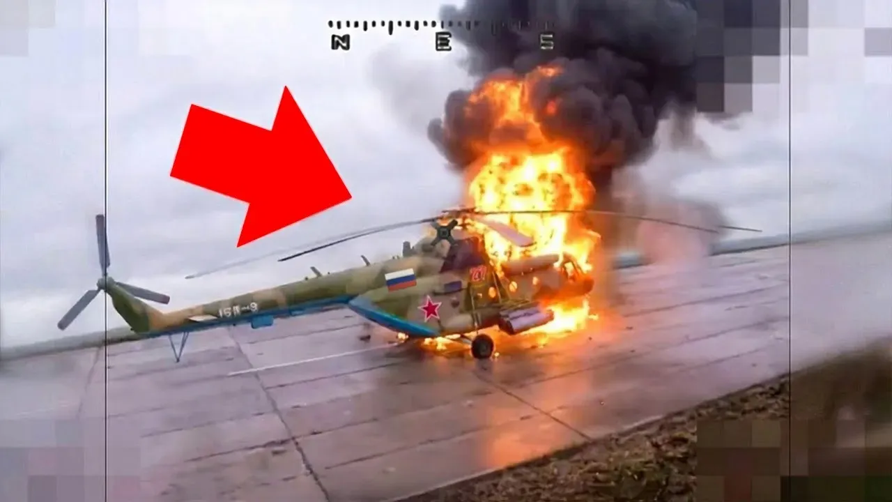 Watch a Ukrainian Drone DESTROY a Russian Helicopter 1