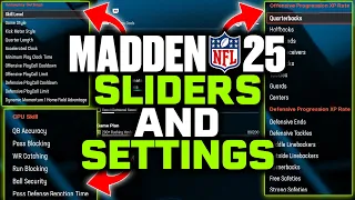 Madden 25 Franchise Settings And Gameplay Sliders For CPU vs CPU