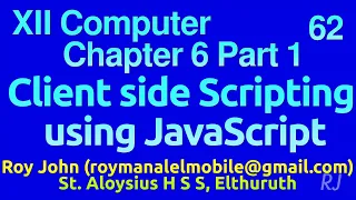 Plus 2 Chapter 6 Part 1 Client Side Scripting using JavaScript