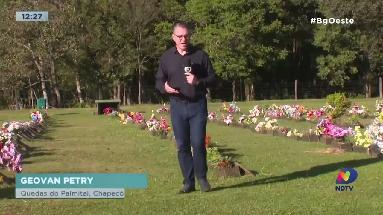 Bandidos furtam 500 placas de bronze do Cemitério Jardim do Éden em Chapecó