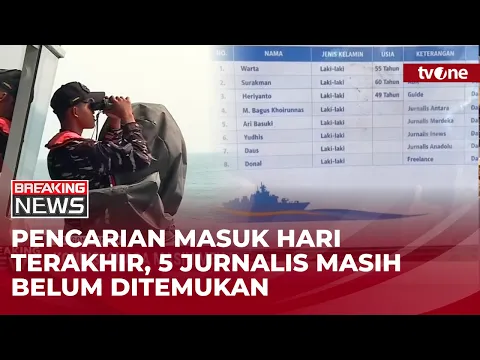 Update Terbaru Pencarian 5 Jurnalis dan 3 ABK
