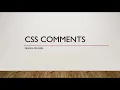 How to create HTML and CSS comments learn HTML and CSS CSS tutorial