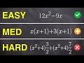 Easy Medium Hard Factoring Out the GCF