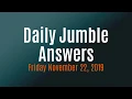 Daily Jumble November 22 2019 Jumble Answers for 2019