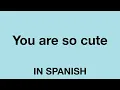 How To Say You are so cute In Spanish