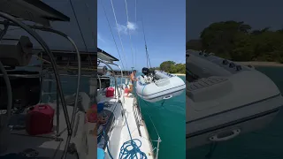 Setting up our dinghy for fishing