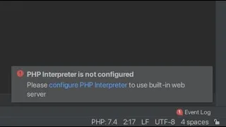PHP interpreter in not configured