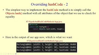 hashCode method Why and how to override it