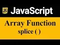 splice Method in JavaScript Hindi