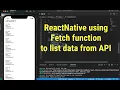 React Native fetch function list data from api