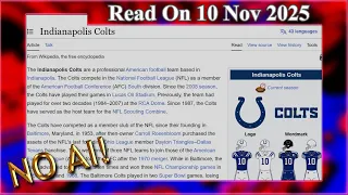 Indianapolis Colts No AI - 10 November 2025