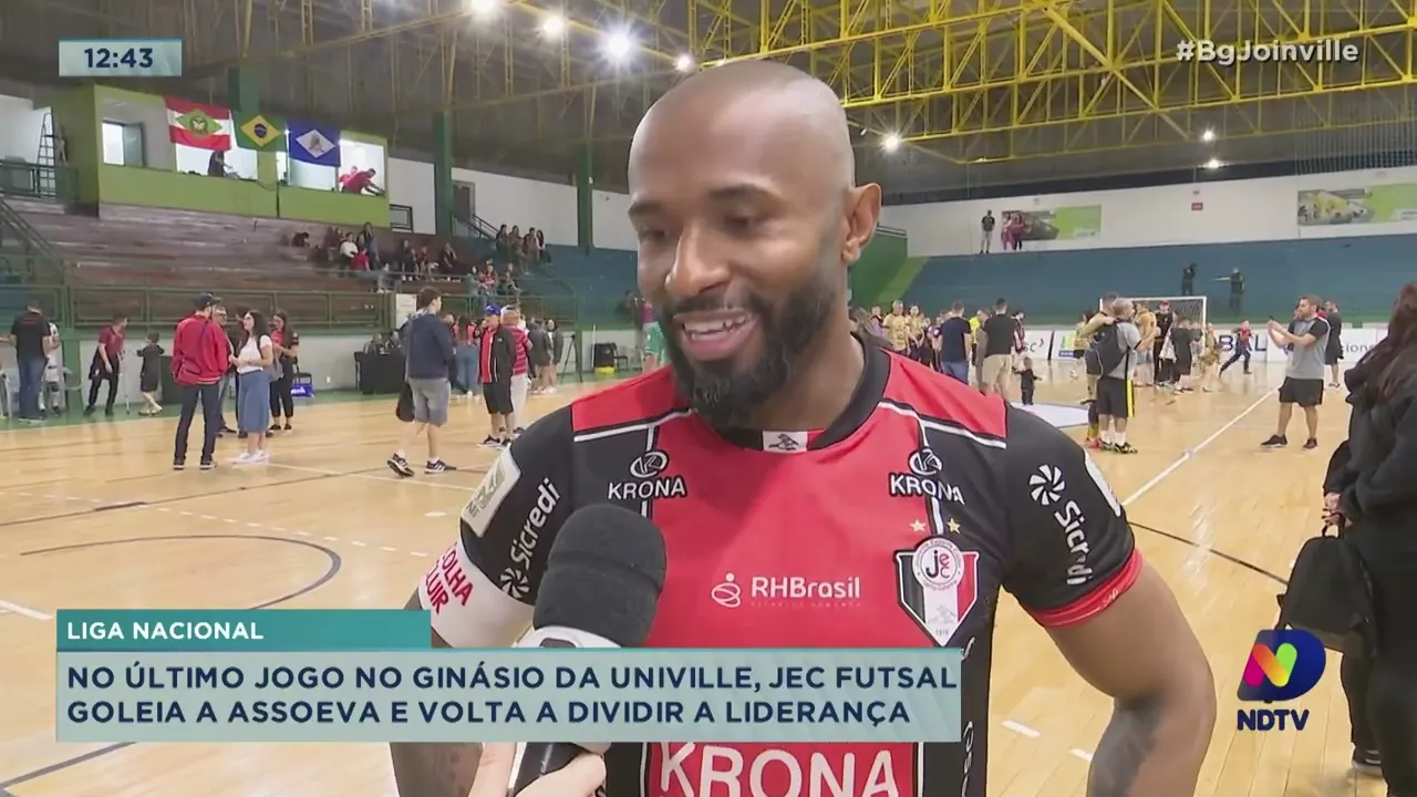 Liga Nacional: no último jogo no ginásio da Univille, JEC Futsal goleia a Assoeva