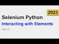 2 Interacting With Elements Selenium Python