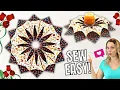 Make a Fold n Stitch Wreath Folded Fabric Table Topper Free Template