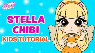Winx Club | HOW TO DRAW STELLA CHIBI! 🧚‍♀️🎨 EASY Drawing Tutorial for Kids