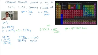 Calculating fluoride ion concentration in SnF2 gel
