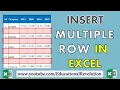 Microsoft Excel How to Insert Multiple Rows