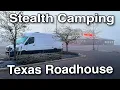 Stealth Camping at TEXAS Roadhouse in Buffalo New York Eating a 23oz Porterhouse