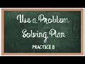 Algebra - Use a Problem Solving Plan