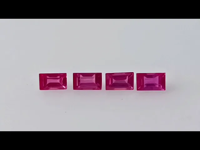 Baguette Pinkish Red Ruby