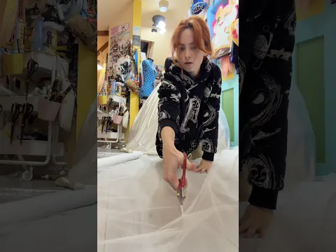 Making the skirts for my Frankenstein wedding dress! #sewing #diy #cosplay #frankenstein #halloween