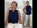 Download Lagu Ailan strik top donkerblauw met Len wijde broek ecru
