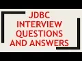 JDBC Interview Questions and Answers